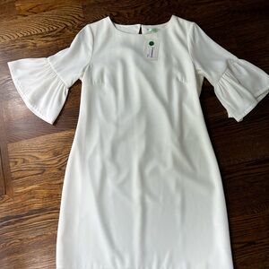 Jade white shift dress bell sleeves sz Med NWT